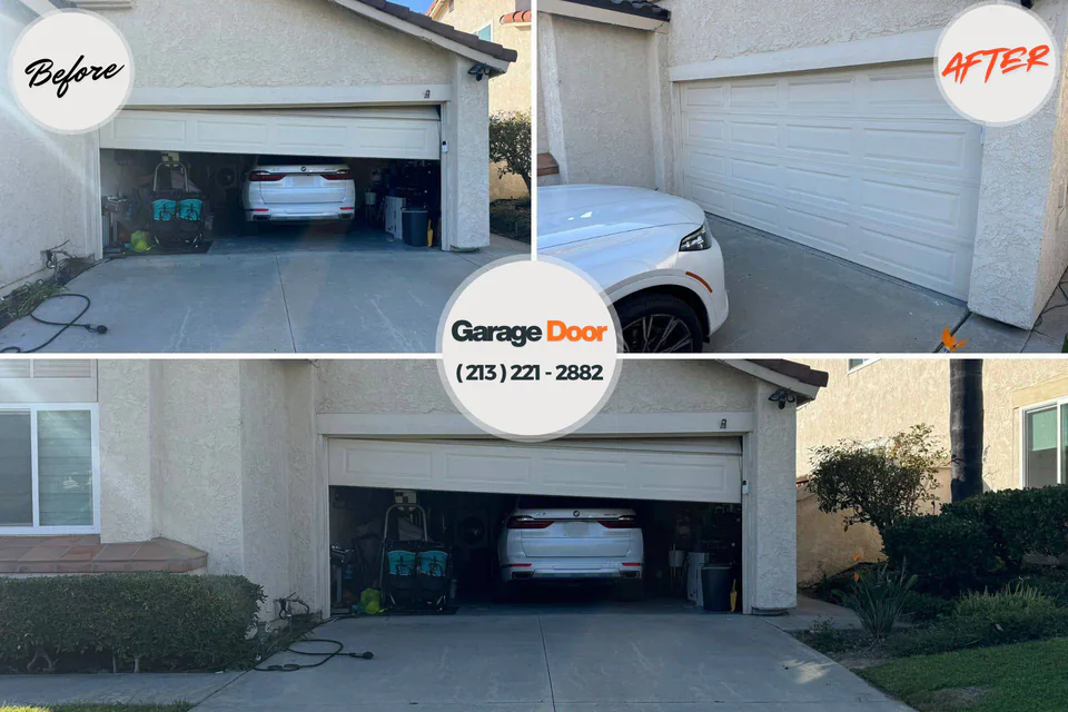 Before and after: garage door repair Casas Adobes, AZ